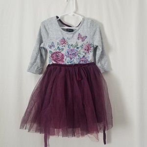🔴 Zunie little girl tool floral 3/4 sleeve dress (A16)